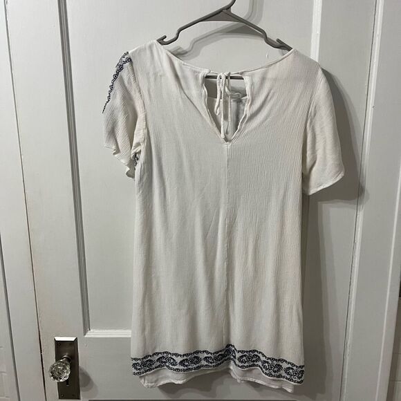 Alya White Blue Embroidered Mini Dress - Picture 3 of 3